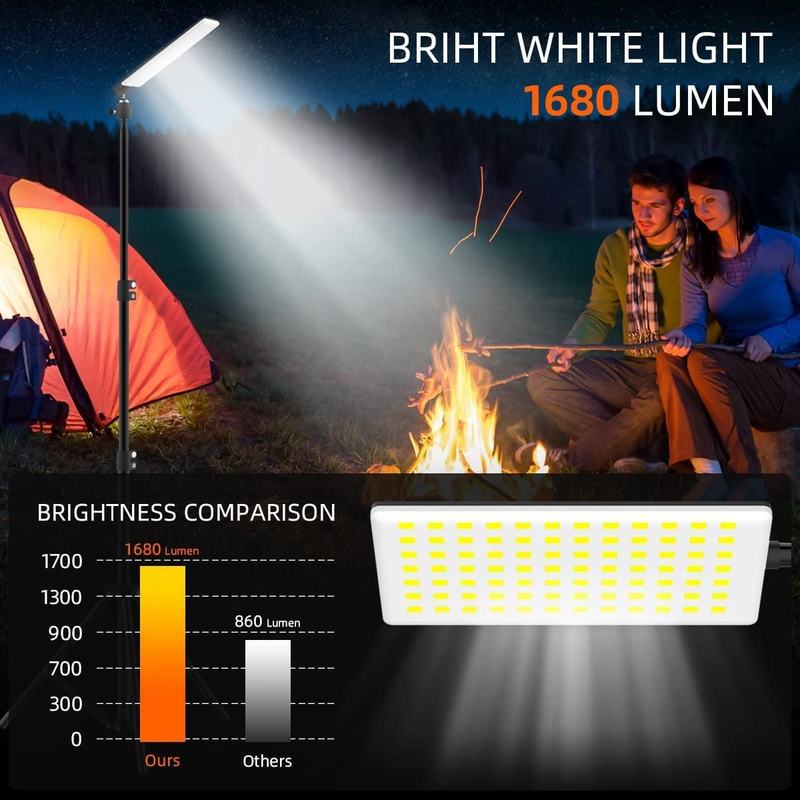 1680 Lumen Portable LED Work Lights with Adjustabl Stand Telescoping Tripod Outdoor Light Powered by USB 5V Camping Lanterns