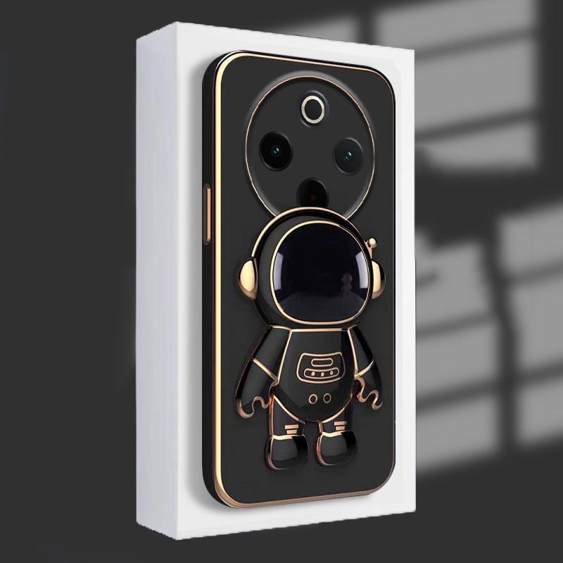 For Vivo Iqoo Z10 Case Shining Astronaut Spaceman Bracket Holder Design Soft Plating For Iqoo Z10 Back Cover