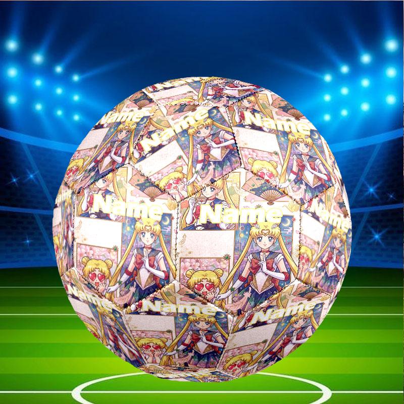 Custom Name Personalized Sailor Moon Print Size 5 Soccer Ball Training & Match Football, for Team, Kicking, Gift for Football Enthusiasts