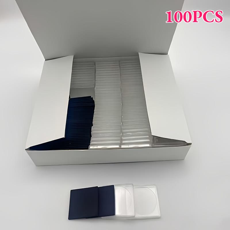 

100pcs Adjustable Coin Collection Box with Sponge Acrylic Coin Holder Clip Stand 5 Sizes Coins Silvery Dollars Protective Cases