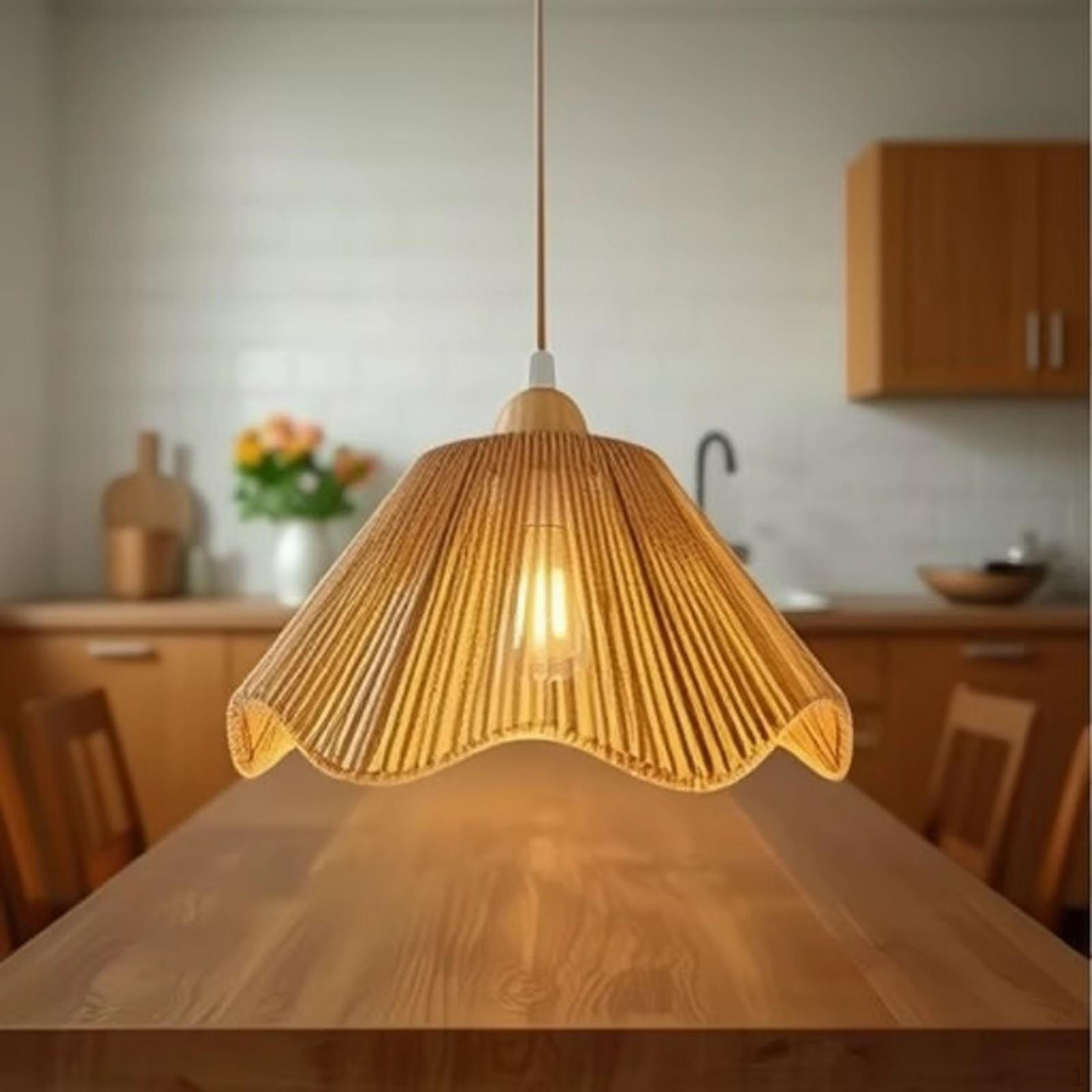 

Woven Lampshade Ceiling Lantern Cover Decoration Light Fixture Rustic Boho Shade Lamp