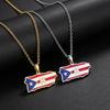 Puerto Rican Map Pendant Necklace with Enamel Style Charm and Polished Chain for Daily Wear, Parties and Gifts