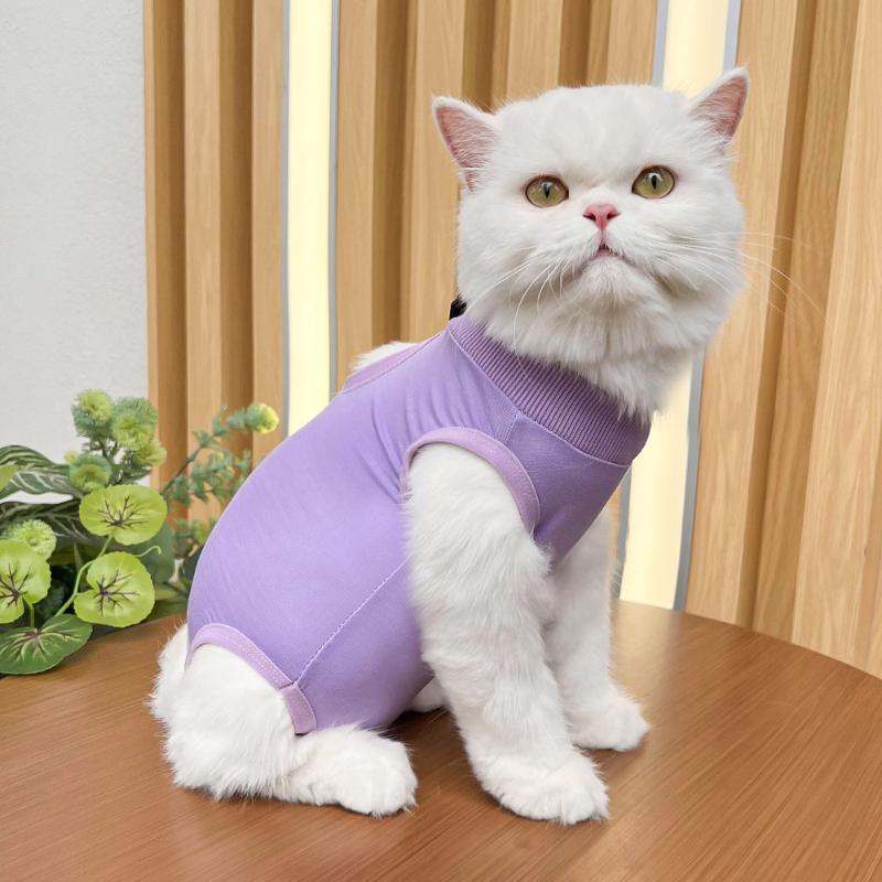 D5 Dog Cat Vest  Pet Shirt Cats Surgery Recovery Suit Small Medium Soft Pajama After Surgery Wear Recovery Clothes Anti Licking