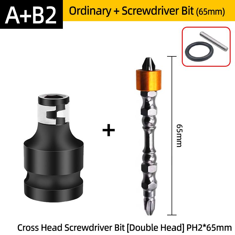 PH2 Phillips Screwdriver Bits Cross Head Magnetic 50/100/150mm Hand Tool 1/2” Square To 1/4” Hex Wrench Socket Adapter Converter