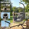 Hanging Egg Chair, Hammock Swing, Folding Basket, Padded Cushion, Grey