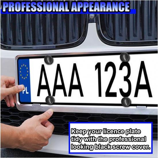 Rustproof Car License Plate Screw Kit, Stainless Steel Self Anti-Theft Anti-Rattle Tapping Mounting Bolts, Auto Fasteners for Securing License Plate