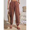 Women Solid Color Women Pants Pocket Women's Pants Spring Summer Collection Pocket Workwear Womens Pants