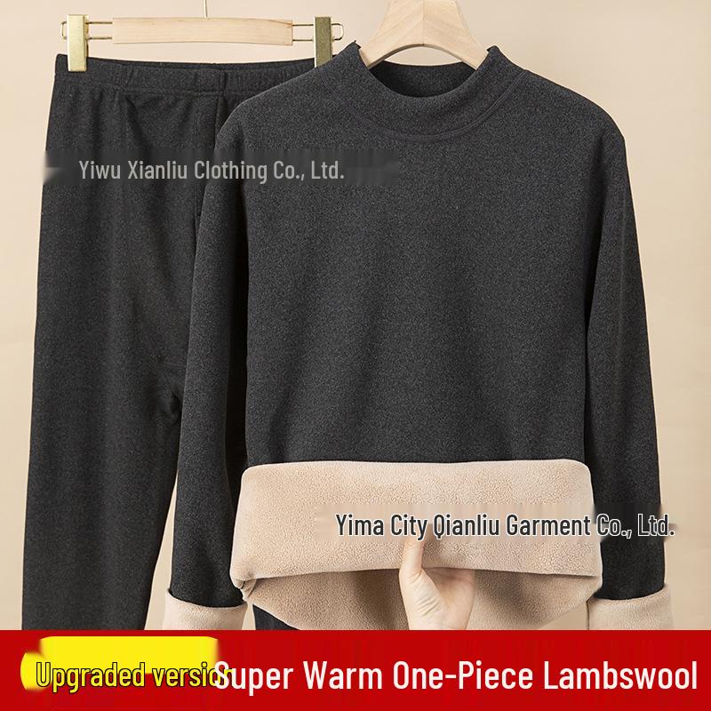 Men’s and Women’s Cozy Velvet Thermal Underwear Set for Autumn and Winter