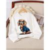 Kids Sweatshirt,Crew Neck Fashion Top, Fun "Cool Dog with Sunglasses" Patterned Sweatshirt, for Everyday Casual Wear, for All Kinds of Daily Outfits