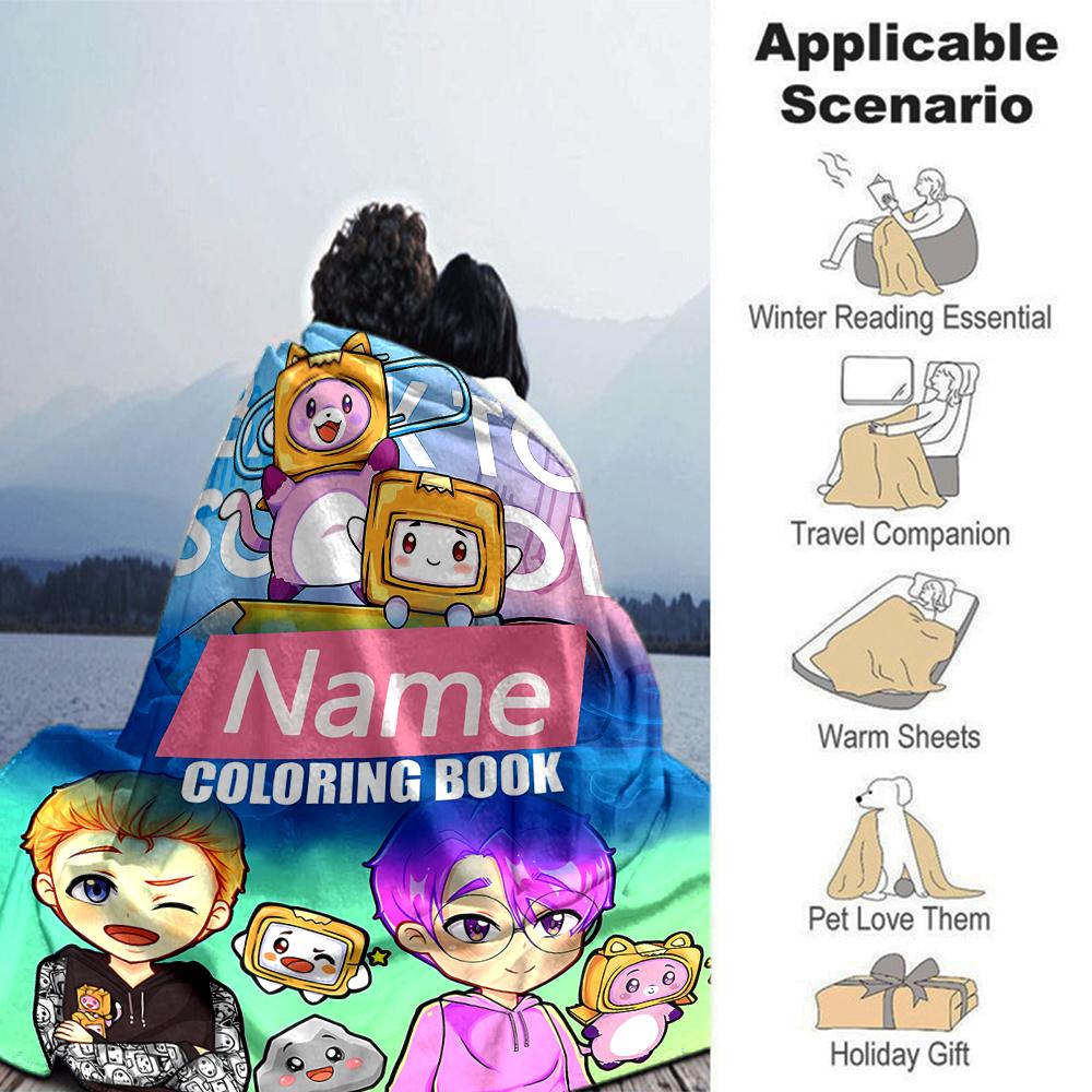 Customiz Name Personality LankyBox - Foxy  Blanket Soft &Warm Sofa Office Bed Travel Lunch Break Blanket, Gift Suitable All Seasons