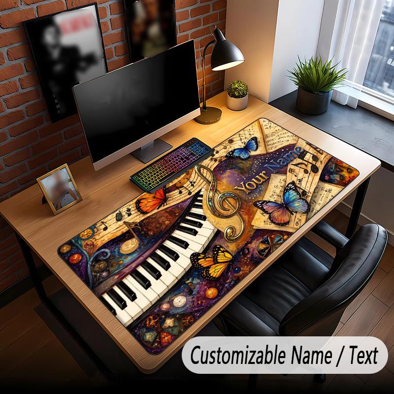 Music General Theme Custom Mouse Pad Personalized With Name Text Customized Desk Mat For Office Home Decor