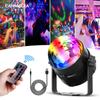 Aktywowane dźwiękiem obrotowa kula dyskotekowa oświetlenie imprezowe DJ 3W 3 LED RGB LED oświetlenie sceniczne na boże narodzenie wesele dźwiękowe oświetlenie imprezowe
