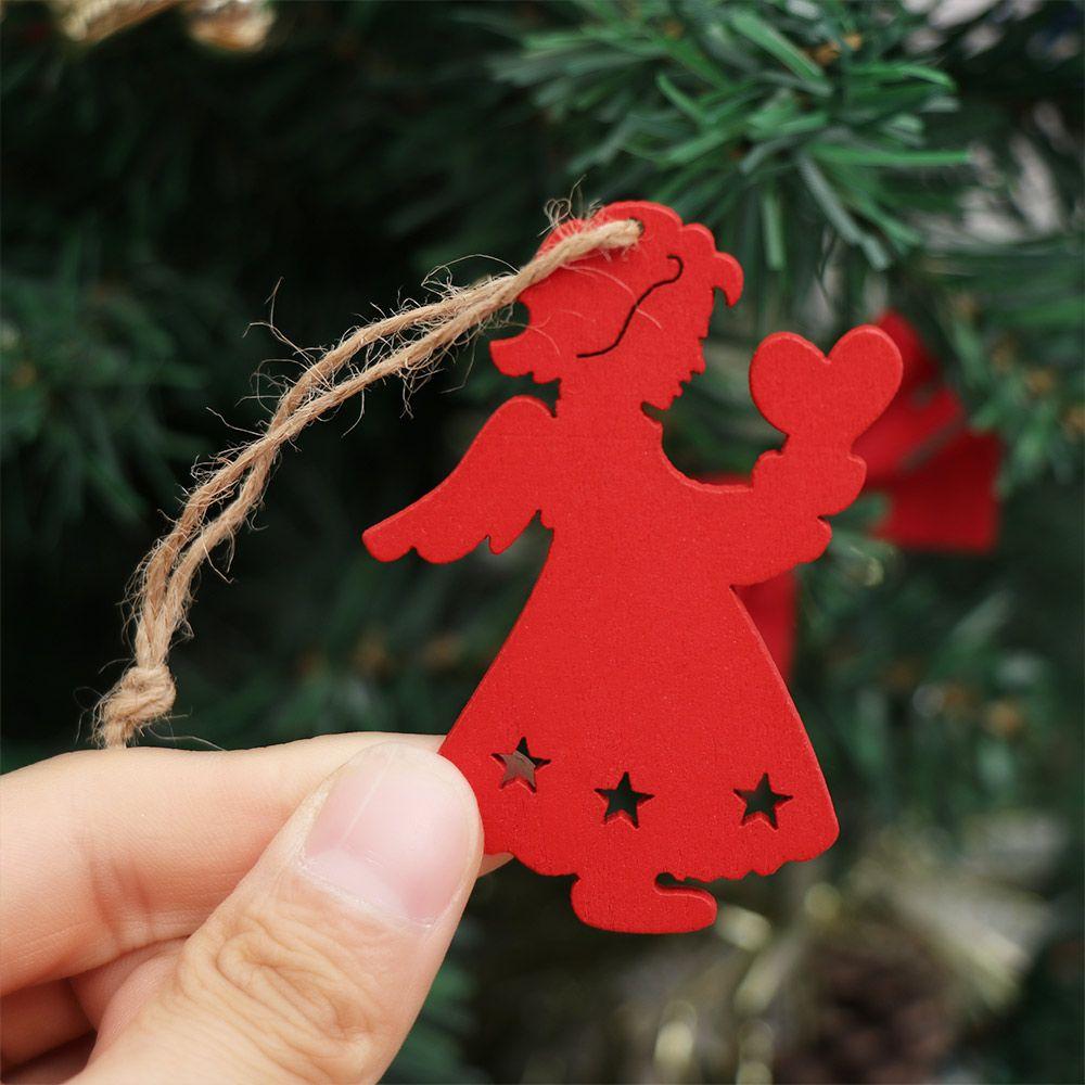 Home Decor DIY Gifts Xmas Hanging Wooden Ornaments  Christmas Tree Decoration Santa/Elk/Angel