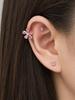 Minimalpiercing 14K Big Flower Color Cubic Piercing Earrings
