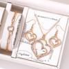4-teiliges Damen Zirkon Set Kreatives Doppelherz Diamant Halskette Halskette Halskette Mit Hochwertigem Gefühl Ohrringe Armband Zirkon