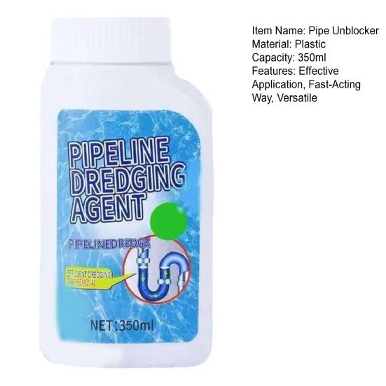 350ml Pipe Unblocker Fast Acting Drain Cleaner Kitchen Bathroom Drains Powerful Clog Remover Home Maintenance Pipe Dredging Agent