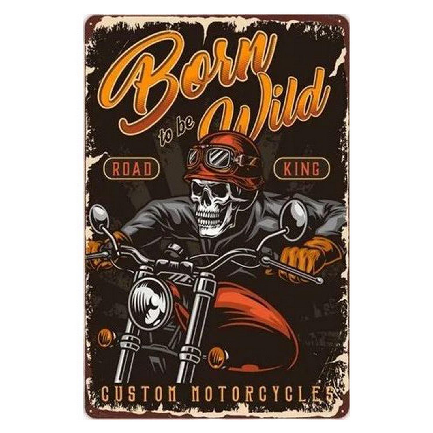 

Pinup Motorcycle Metal Tin Signs Plaque Wall Decoration Vintage Art Posters Iron Painting for Man Cave Home Cafe Garden Club Bar 20x30cm