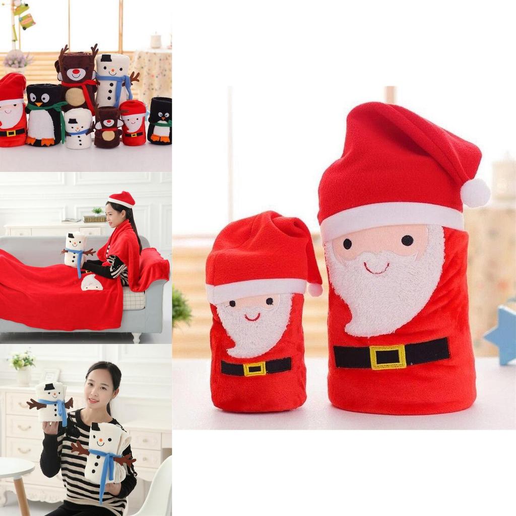 Classic And Cozy Merry Christmas Blanket With Cute Santa Claus For Children