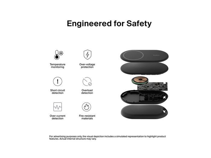 Trådløs lader - BELKIN - BOOSTCHARGE Qi2 - 15W - Magnetisk - Sammenleggbar - Svart