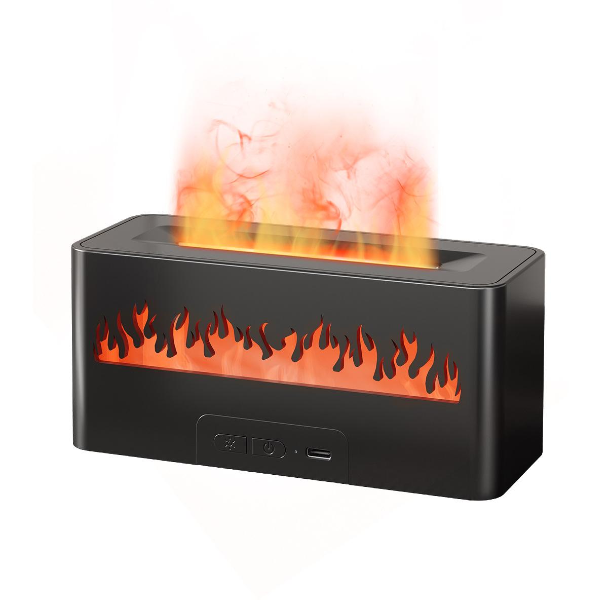 

Creative Essential Oil Aroma Diffuser Simulated Colorful Flame Air Humidifier Waterless Auto Off for Home Room Gift чорний