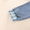Girls' Plaid Ruffle Shirt & Jogger Denim Pants Set