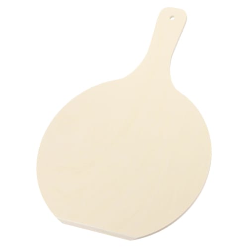 

uxcell Wooden Pizza Board with Handle, Round Pizza Paddle, Steak Plate, Thin Plywood, Pizza Peel, Cutting Board, Bread Board, Camping Lunch Plate, Unp