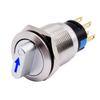 19mm 2 3 Position Metal Selector Rotary Switch Latching Push Button Switch SPDT With 12V LED Illuminated Switch 1NO1NC ON OFF