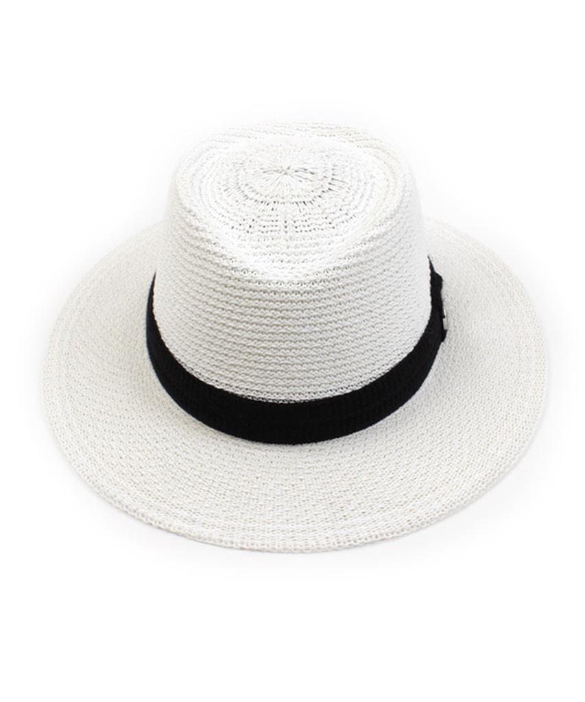Yunibeosyeolkemiseuteuli White Short Knit Fedora Bk Summer Fedora