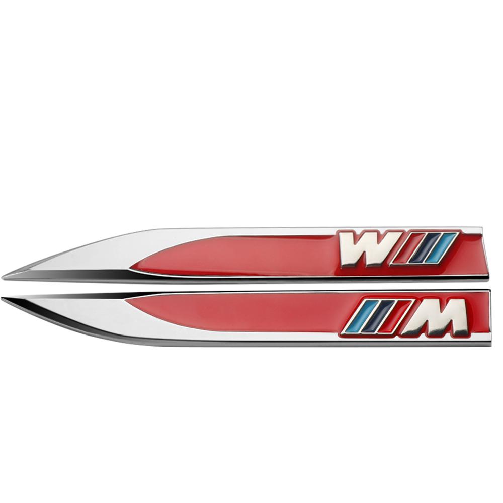 

2Pcs Metal Emblem Car mark Side Wing Badge Sticker Body Fender Decal For BMW M E46 E90 F10 F30 G20 Performance X5 E92 E87 G30