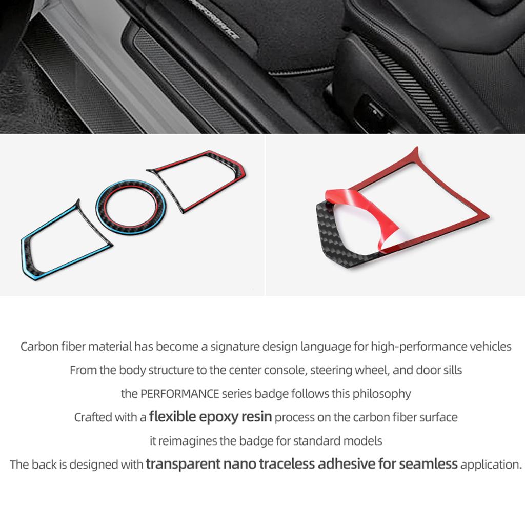For BMW X3 G45 G48 2025- Carbon Fiber Steering Wheel Button Frame Sticker Emblem Trim Ring Car Interior Decor Accessories FW6