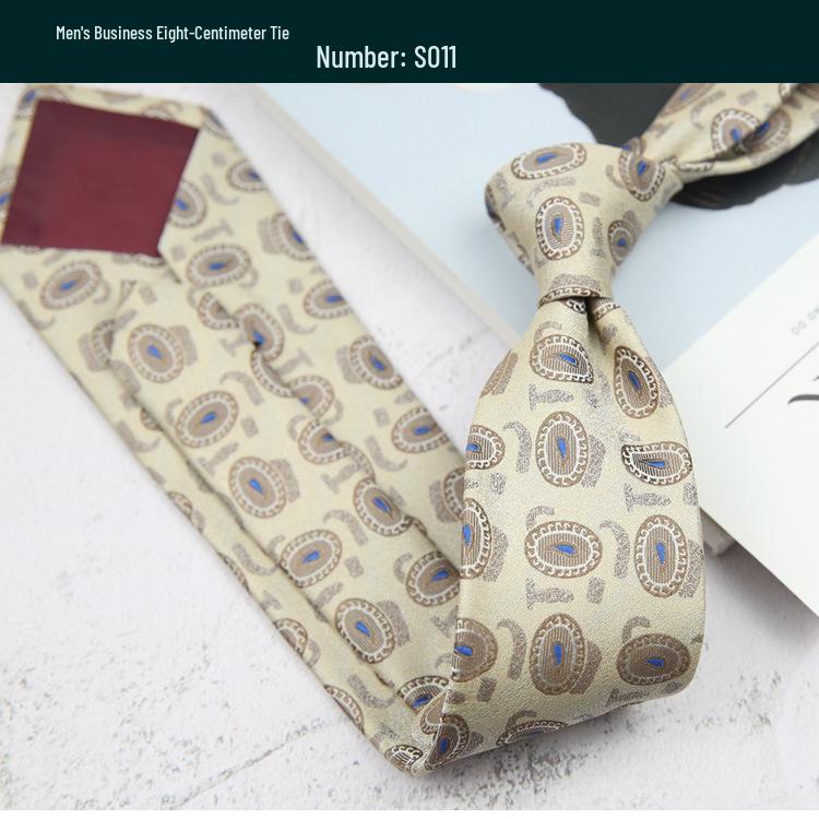 Retro Polka Dot and Stripe Men's Tie - 8cm Business Casual Korean Style Fashion Accessory