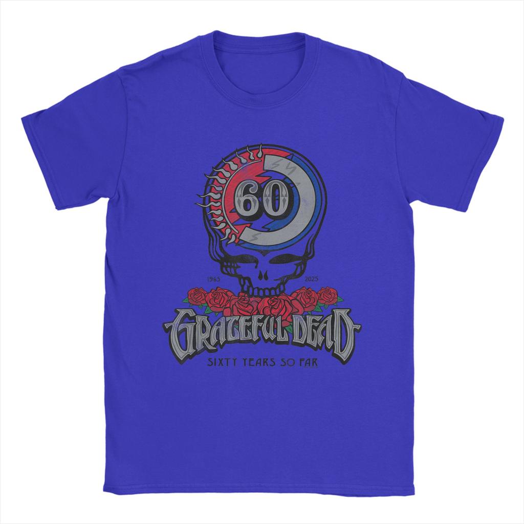 Grateful Dead Sixty Years So Far Anniversary Band T-Shirt Men T Shirts Summer O Neck Harajuku Tee Shirt Loose Oversized Tops