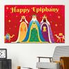 Three Kings Day Photo Backdrops 6x5ft Holiday Decoration Holiday Photography Backdrops for Party Hosts Photographers Church