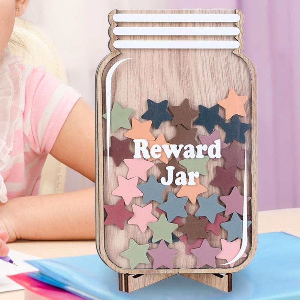 Cartoon Positive Behavior Rewards Jar Flower Classroom Reward Jar with Tokens  School