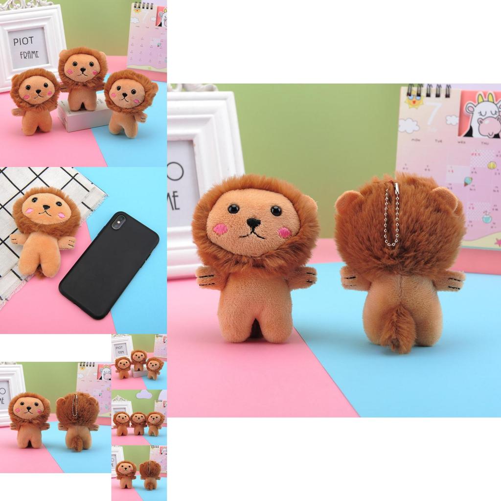 Chaveiro Leão de Pelúcia Fofo Brinquedo Animal de Pelúcia Macio de Pelúcia Curta Para Crianças