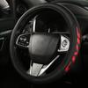 Leather Steering Wheel Cover Compatible With Civic Universal Size(Red)