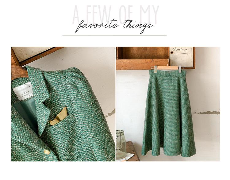 Damen Zweiteiler im koreanischen Stil Frühling 2025: Schickes Jacken- & Schlanker A-Linien-Rock-Set