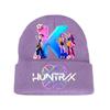 Kpop Demon Hunters Strickmütze und Handschuhe Set, Cartoon-Mädchen, süße Strickmütze, Anime-Modehandschuhe, Kinder-Winteraccessoires, Geschenk