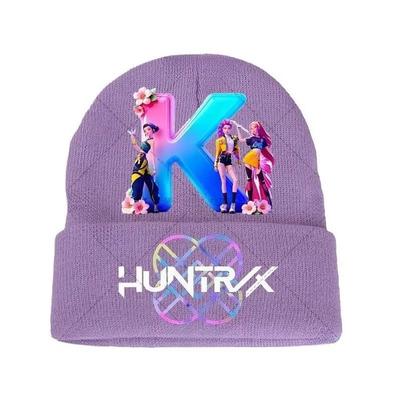 Kpop Demon Hunters Knitted Hat Gloves Set Cartoon Girl Cute Knit Cap Anime Fashion Glove Children Winter Warm Accessories Gift
