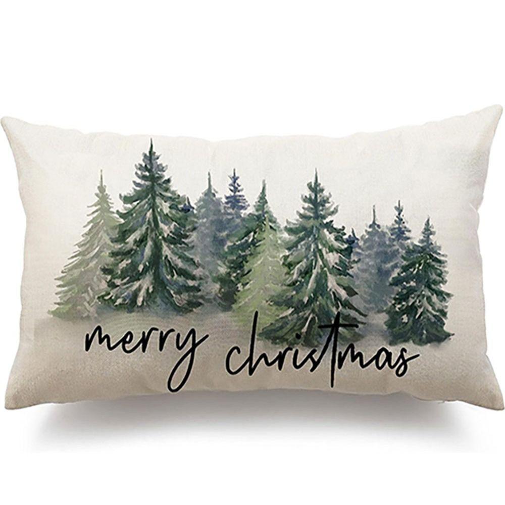 1/2pcs Terylene Decorative Throw Pillow Cover 12*20 Inch Christmas Decorated Pillowcase  Office