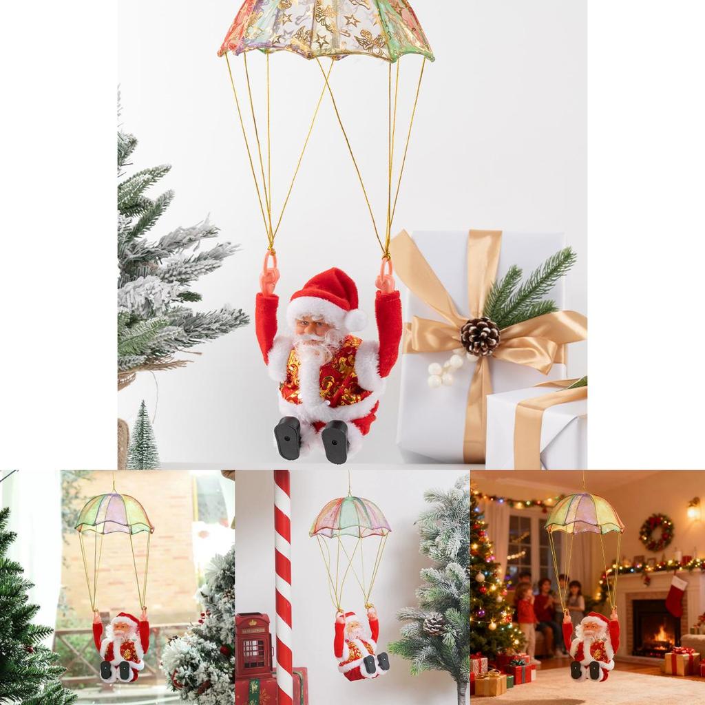 Santa Electric Parachute With Music And Light For Christmas Celebration Kids Decor