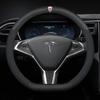 Auto-Lenkradabdeckung für Model 3 Model S Model Y Model X Roadster 2019-2025 Auto-Innenraum Lenkradzubehör