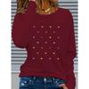 Heart pattern print autumn and winter women's long-sleeved T-shirt