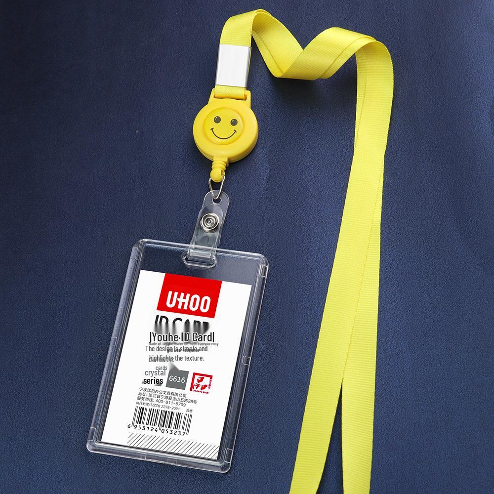 Acrylic Stretchable Badge Holder with Retractable Lanyard for Student or Employee ID Cards