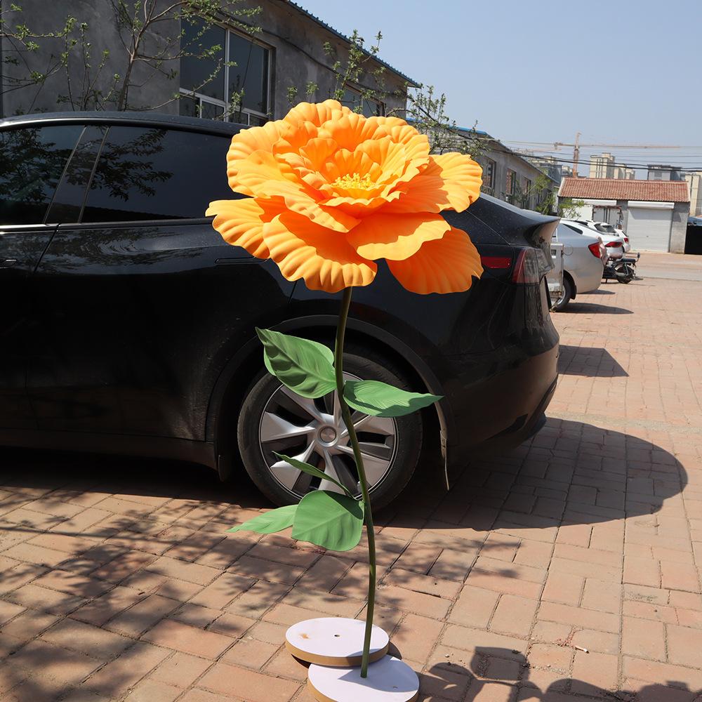 60cm PE Artificial Peony Giant Rose Foam Flower Window Display Event Decoration for Wedding Background Decorati PE Peony Flower