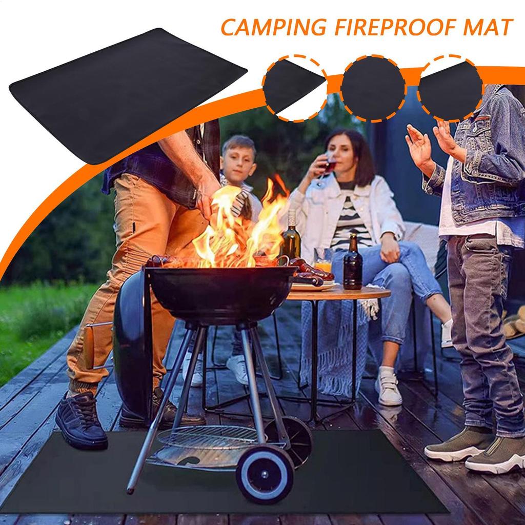Fire Pit Mat BBQ Fireproof Heat-Proof Pad Heat-Resistant Non-slip Pad Blanket For Camping Grill Garden Campfire Outside