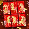6pcs 2026 Horse Year Vietnamese Red Envelopes Chinese Style Cartoon Red Packets  Birthday Gift
