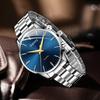2/4PCS Business Men's Watch Set Fashionable and Simple Blue Dial Quartz Watch Accessory Set Suitable for Daily Clothing Matching