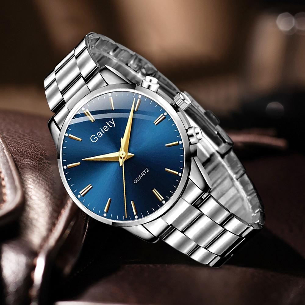 2/4PCS Business Men's Watch Set Fashionable and Simple Blue Dial Quartz Watch Accessory Set Suitable for Daily Clothing Matching
