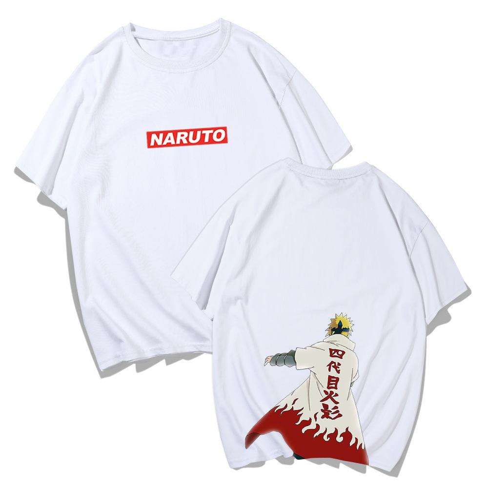 Short Sleeve T-Shirt Men's Summer Tide Brand Animation Fourth Generation Naruto Loose Casual Trend Hong Kong Style Youth